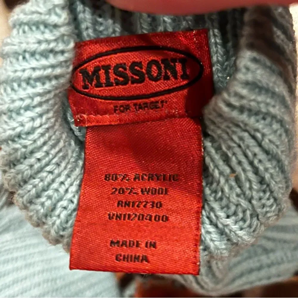 NEW MISSONI for Target Brown Zig Zag Chevron Wool Blend Knit Long Gloves